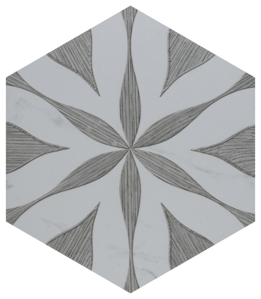 Llama Flower Loire Silver Smoke Porcelain Floor and Wall Tile
