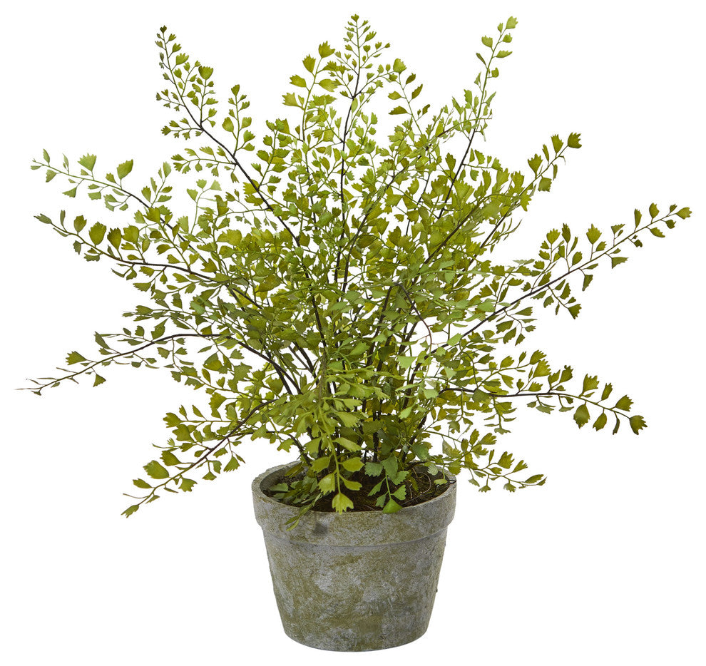 13" Maiden Hair Artificial Plant in Decorative Planter