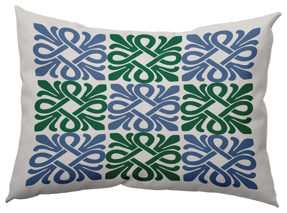 14" x 20" Tiki Square Decorative Indoor Pillow, Meadow Green