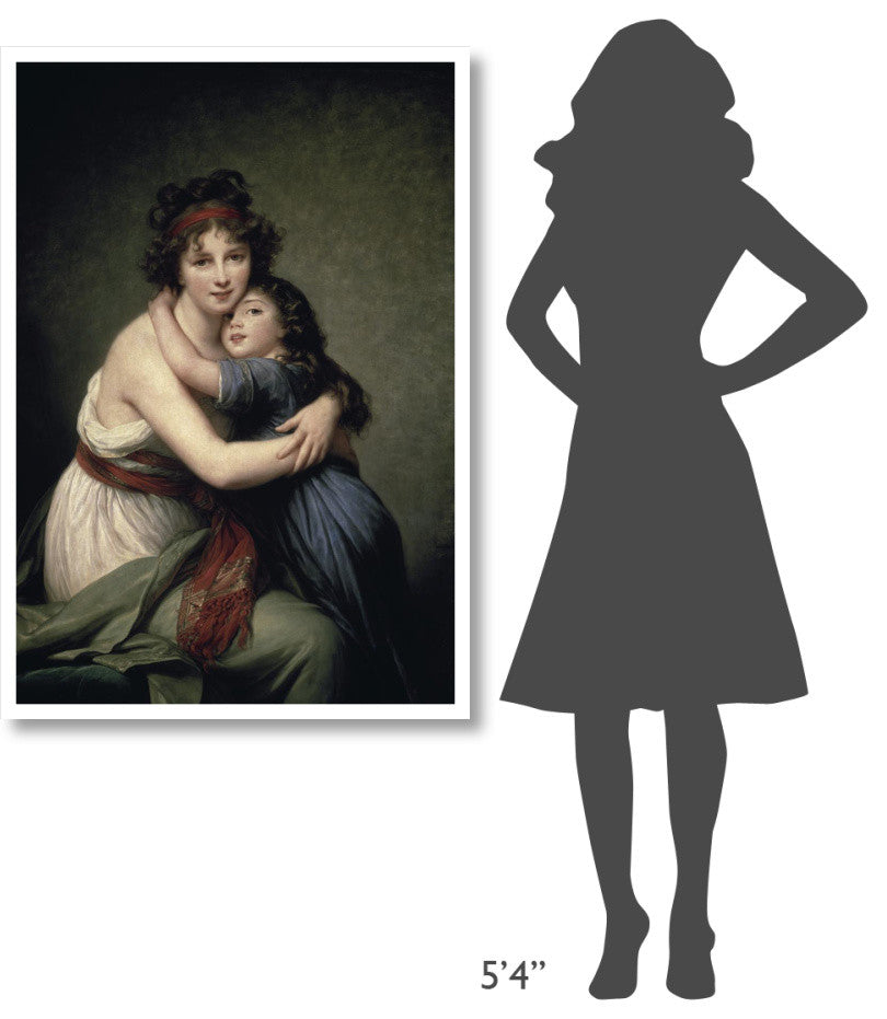 "Madame Vigee Le Brun and Her Daughter" Paper Art, 32"x46"