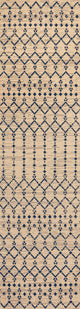 Ourika Moroccan Geometric Indoor/Outdoor Rug, Beige/Navy, 2x10