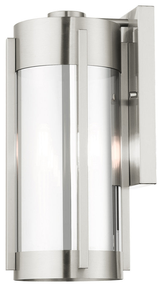 Livex Lighting Sheridan 2 Light Brushed Nickel Medium Outdoor Wall Lantern