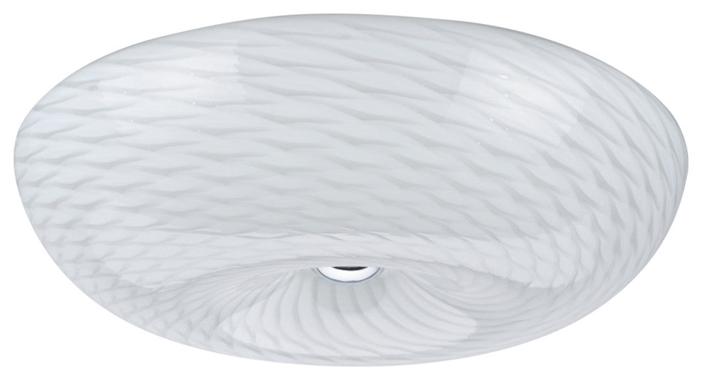 63001L LED Large Flush Mount Ceiling Light Fixture, Chrome 18" Diameter