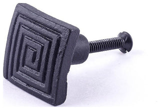 Square Maze Cabinet Hardware Iron Cabinet Knob Black