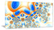 Yellow Blue Exotic Pattern, Oversized Abstract Canvas Art Print, 60x28