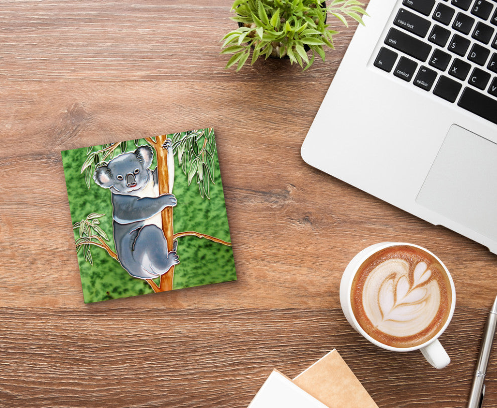 4x4" Koala Art Tile Ceramic Drink Holder Coaster