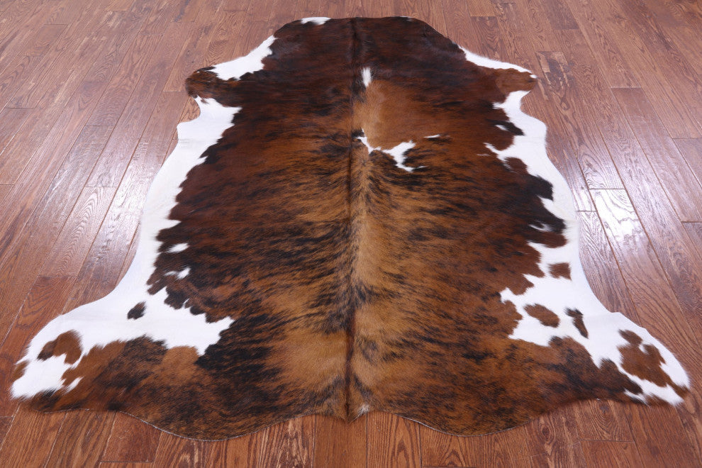 6' 9" X 5' 10" Brindle Natural Cowhide Rug C2420
