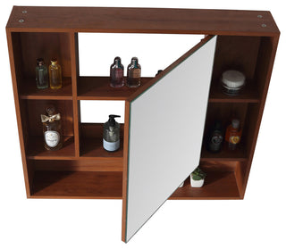 Fine Fixtures Surface Mount Bathroom Medicine Cabinet, Walnut.