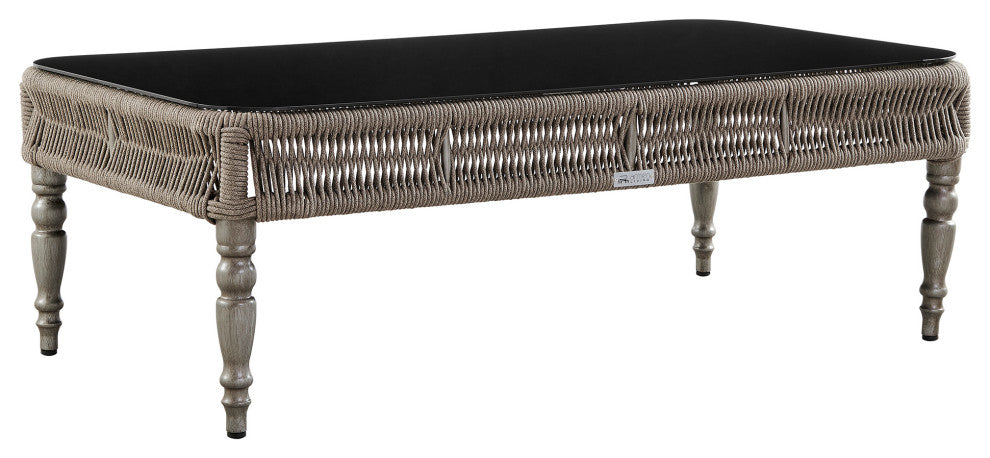 Safari 4-Piece Outdoor Aluminum and Rope Seating Set With Beige Cushions