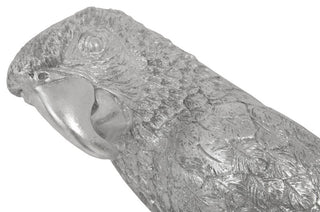 Parrot Looking Left Wall Art, Resin, Silver Leaf