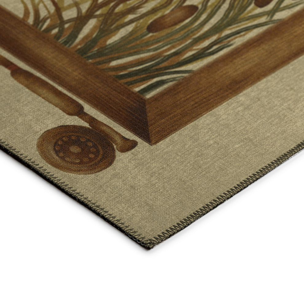 Indoor/Outdoor Excursion EX5 Beige Machine Washable 5' x 7'6" Rug