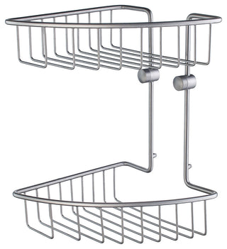 House Corner Soap Basket Double Brushed Chrome