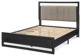 Avery Beige and Black Platform Bed