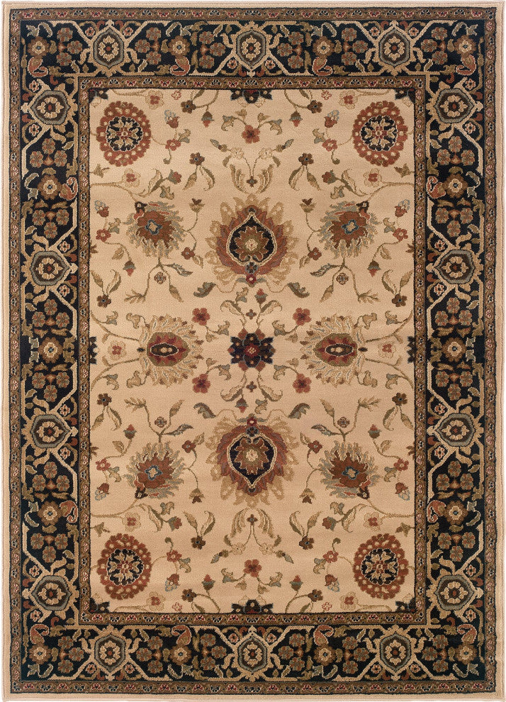 Oriental Weavers Hudson Beige/Black Oriental Indoor Area Rug 3'10"X5'5"