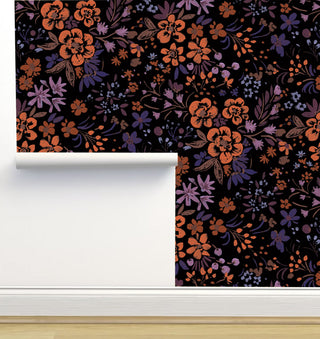 Devon Floral Wallpaper, Sample 12"x8"