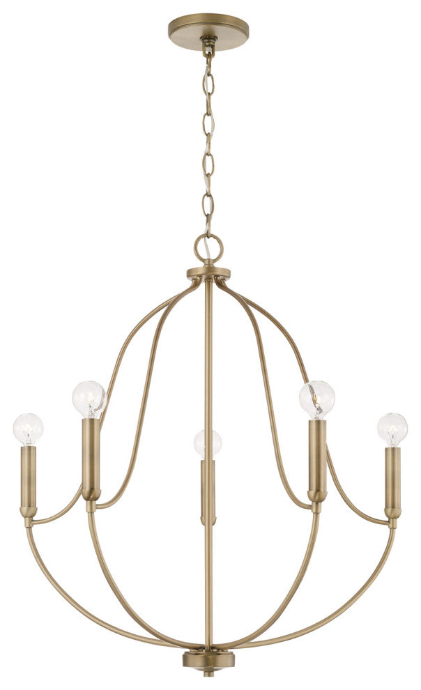Capital Lighting, 447051AD, 25"Wx27"H 5-Light Chandelier