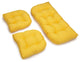 U-Shaped Twill Tufted Settee Cushion Set, Set of 3, Yellow