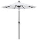 7.5' Matted Black Push-Button Tilt Crank Aluminum Umbrella, Natural Sunbrella