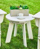 20"D Outdoor Patio HDPE Round Side Table, White