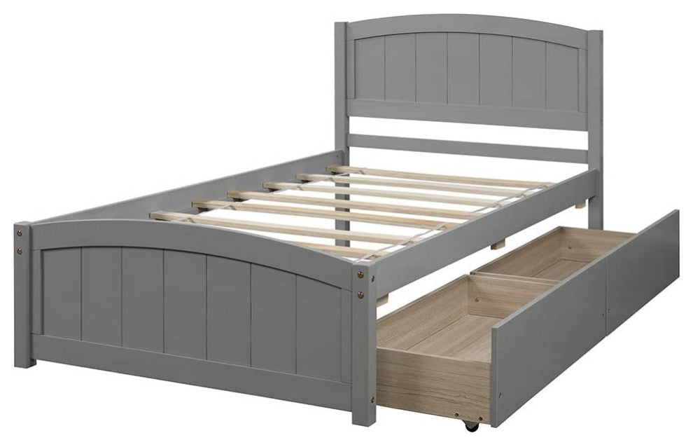 Twin Platform Bed with 2 Drawers