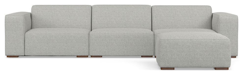Rex 3-Seater Modular Sofa and Ottoman Set in Tightly Woven Performance Fabric