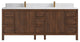 Elizabeth 84 Double Sink Bath Vanity in Dark Walnut Teak 1.5" Empira Quartz