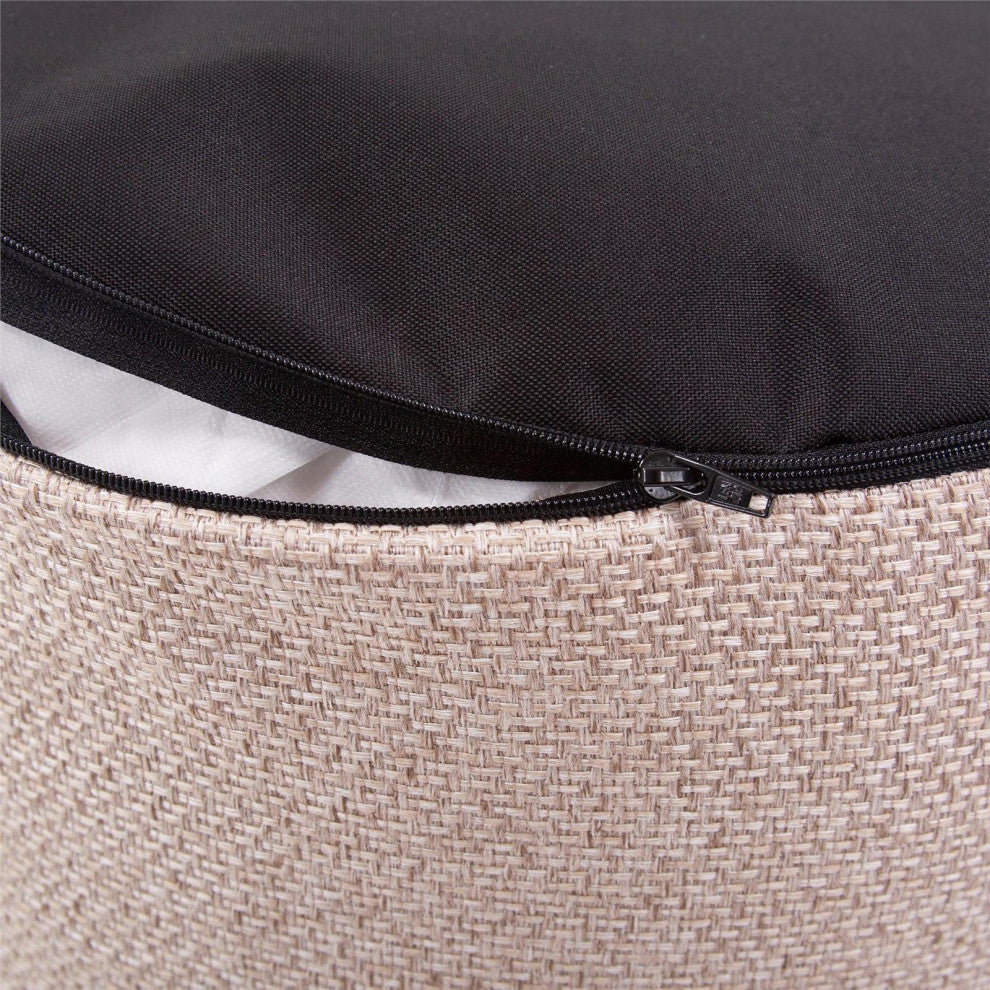 Stylish Panama Sand Round Foot Pouf