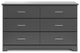 Storkcraft Brookside 6 Drawer Dresser, White, Gray
