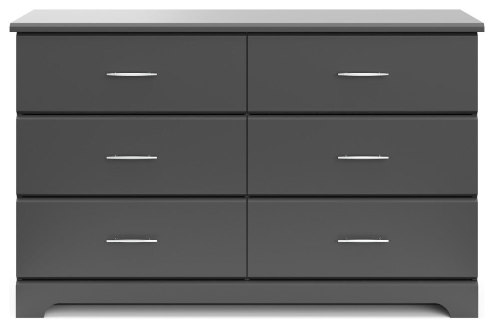 Storkcraft Brookside 6 Drawer Dresser, White, Gray