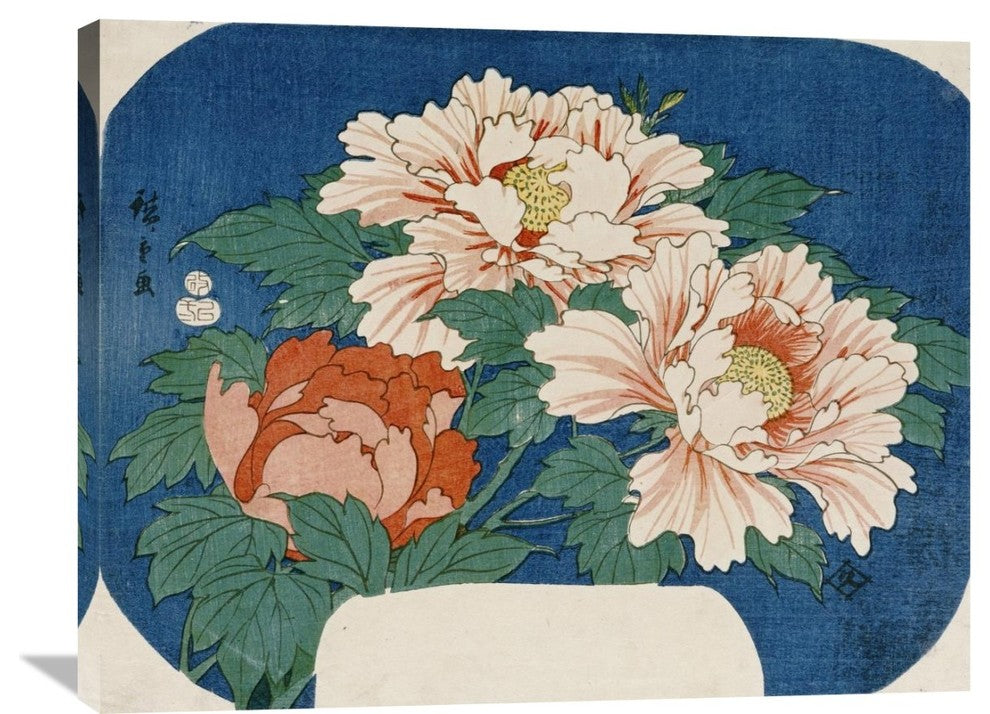"Three Stems of Peonies" Artwork, 36" x 28"