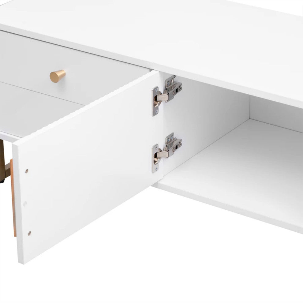 Elster | Vintage Style Elegant White TV Stand