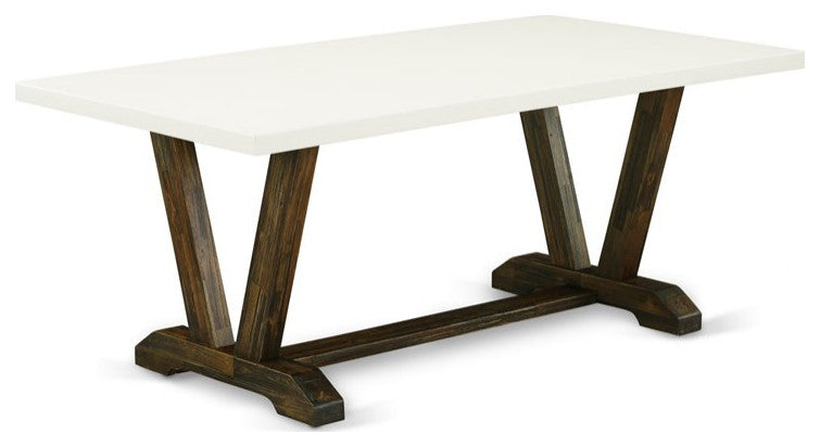 V727Fl716-9, 9-Piece Set, 8 Chairs and Table Solid Wood Frame