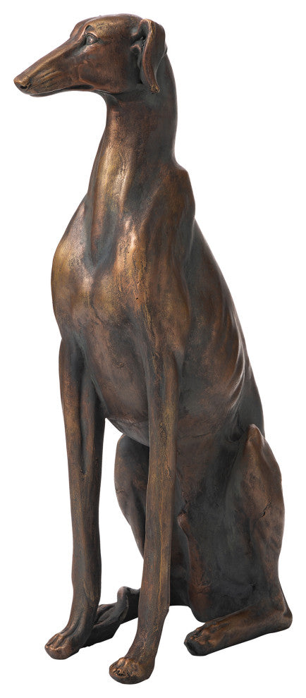 30.25"H MGO Sitting Greyhound Dog Statue
