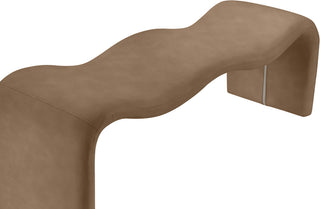 Willow Upholstered Bench, Brown, Vegan Leather