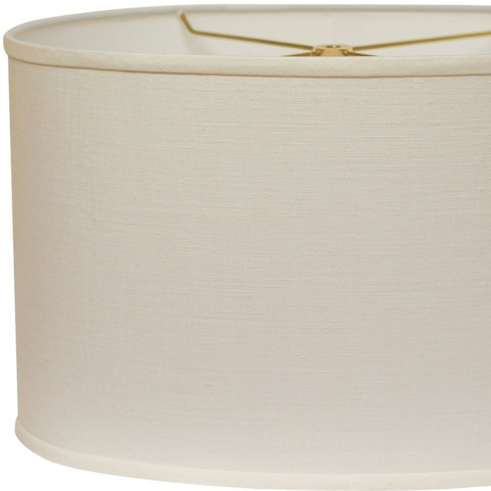 12" White Throwback Oval Linen Lampshade
