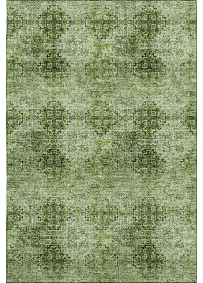 Premium Machine Washable Mayfield AMF557 Olive 3' x 5' Rug