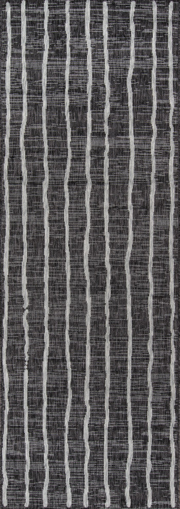 Novogratz by Momeni Villa Sicily Charcoal Indoor Outdoor Rug 2'' X 10'' Runner