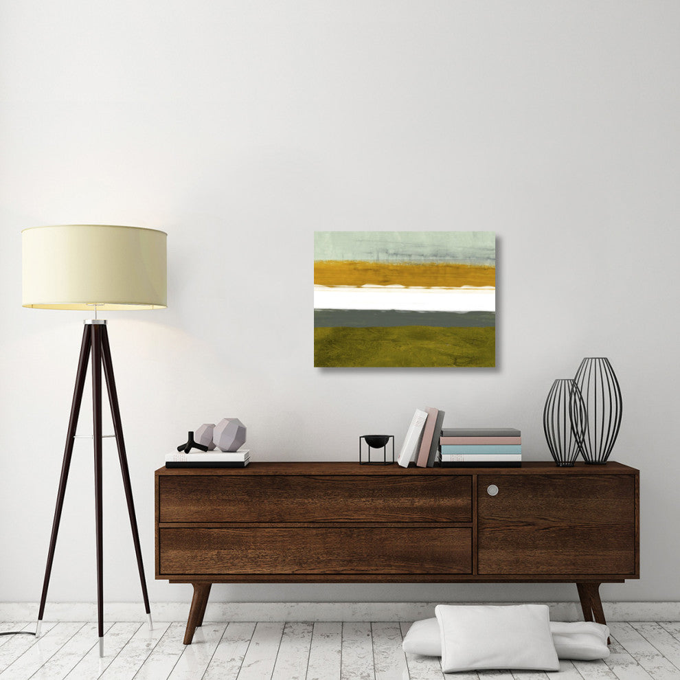 "Abstract Stripe Theme Yellow And White" Fine Art Print