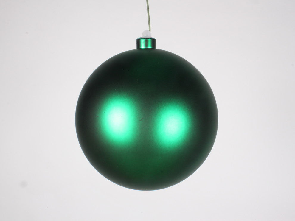 140Mm 5.5" Green Matte Ball Ornament With Wire And Uv Coating
