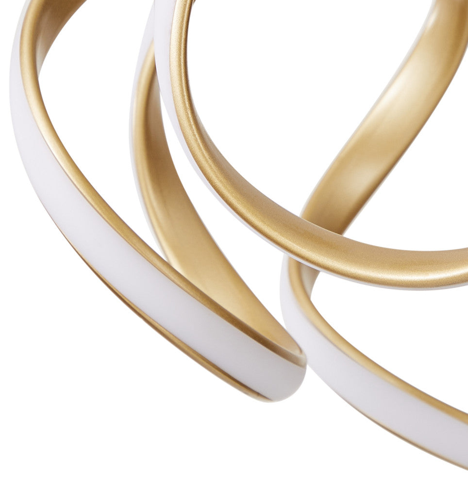 Modern Gold 1-Light Wavy Linear LED Pendant Lighting Fixture
