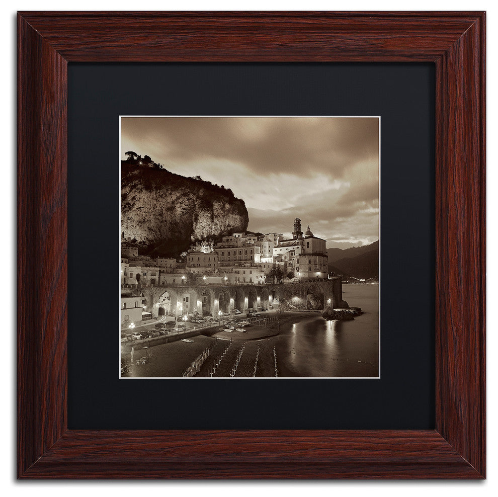 Alan Blaustein ''Atrani I'' Art, Wood Frame, Black Mat, 11x11