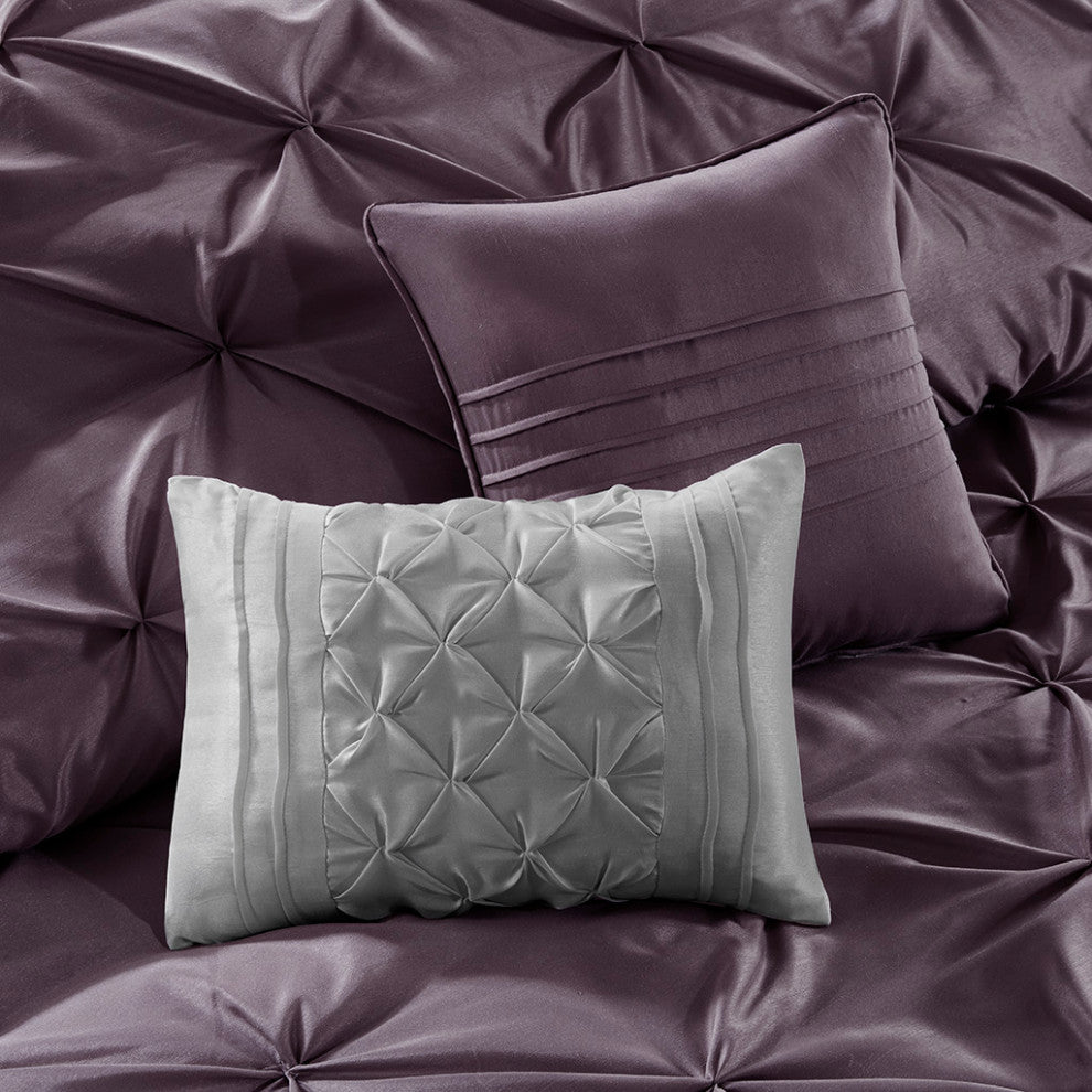 Madison Park Essentials Joella 24 Piece Room, a Bag, Plum