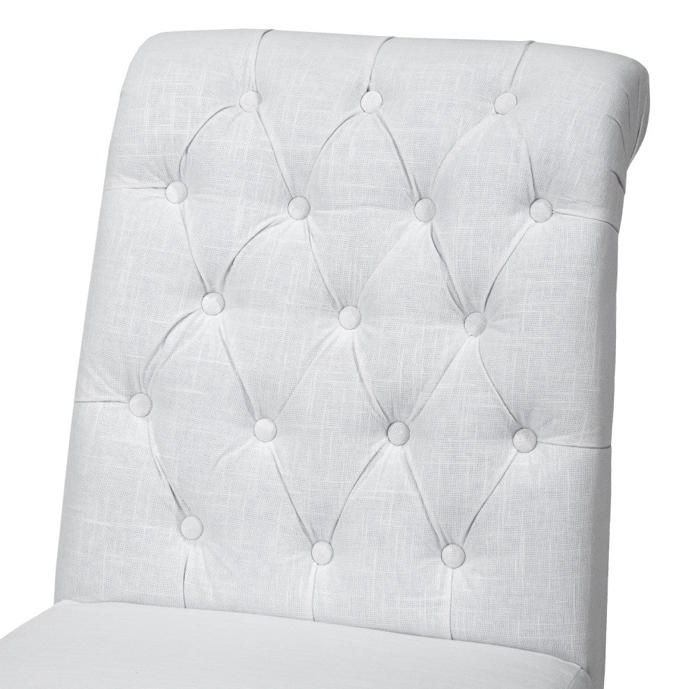 GDF Studio Elmerson Roll Back Dining Chairs, Set of 2, White