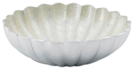Peony 12" Round Deep Bowl, Snow