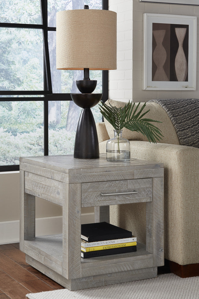 Modus Alexandra 3 Piece Rectangular Coffee and 2 End Tables, Rustic Latte