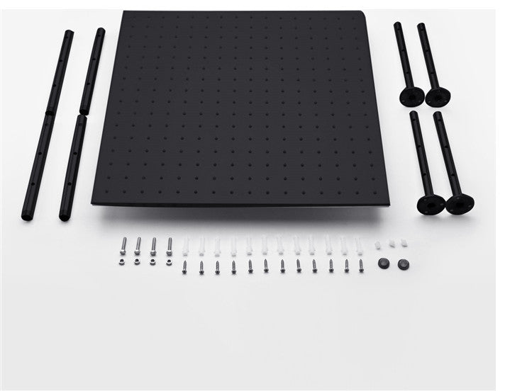 Ivrea 20" Thermostatic Matte Black Mist Rainfall Ceiling Mount Shower System