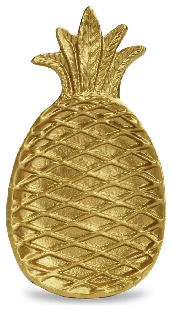 Golden Cast Iron Pineapple Centerpiece Shallow Bowl