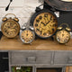 Aged Bronze and Brass Gears Table Clock