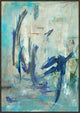Neon Sky, 55.25"x78.25", Espresso Natural Wood Gallery Floater
