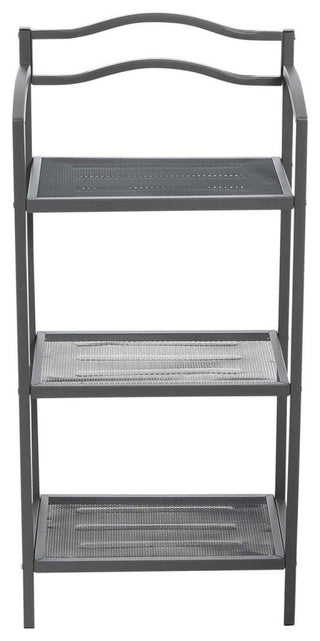 3-Tier Metal Bathroom Storage Shelf, Grey, Grey